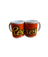 Lot of 2 Reeces Peanut Butter Coffee Cup Mug Orange By Galerie Vintage - £23.21 GBP