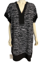 Calvin Klein Black and White Print V neck Sleeveless Dress Sz 22W - £29.92 GBP