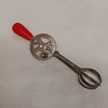 A&amp;J Egg Beater Mixer Red Wooden Handle Patent 1923 - $13.95