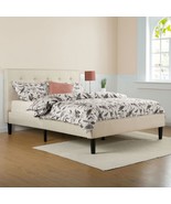 Queen size Taupe Beige Upholstered Platform Bed Frame with Headboard - $12,790.56 MXN