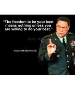 COLIN POWELL QUOTE THE FREEDOM TO BE YOUR BEST PHOTO 8X10 - $9.58