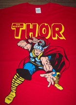 VINTAGE STYLE  MIGHTY THOR MARVEL COMICS THE AVENGERS T-Shirt MENS MEDIU... - £15.64 GBP