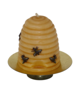 Beehive Shaped Wax Candle with Bees on Stand - $19.99
