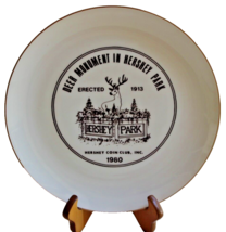 “Deer Monument In Hershey Park” 1980 Coin Club Collector Plate Souvenir Gold Trm - £3.93 GBP