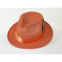 Men's Braided Straw Hat BRUNO CAPELO JULIAN JU930 Burnt Orange image 3