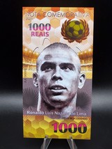 Ronaldo Commemorative Polymer Banknote 1000 Reais ~Paper Money, Soccer, Futbol, - £7.83 GBP