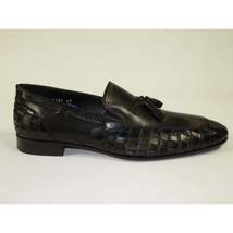 Men's GENIO Genuine Crocodile Embossed Leather Shoes Turkey 120371164 Black image 7