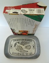Armetale Wilton Holiday Bread Tray Deck The Table Peace On Earth Goodwil... - £17.03 GBP