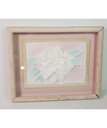 Figi  Hand Cast Paper 3D Pastel Lily Floral Framed Wall Art Signed PC 19... - £11.64 GBP