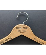 Vintage Wooden Coat Hanger ~ Hotel Dixie NY ~ Hotel Essex Boston ~ Hotel... - £18.04 GBP