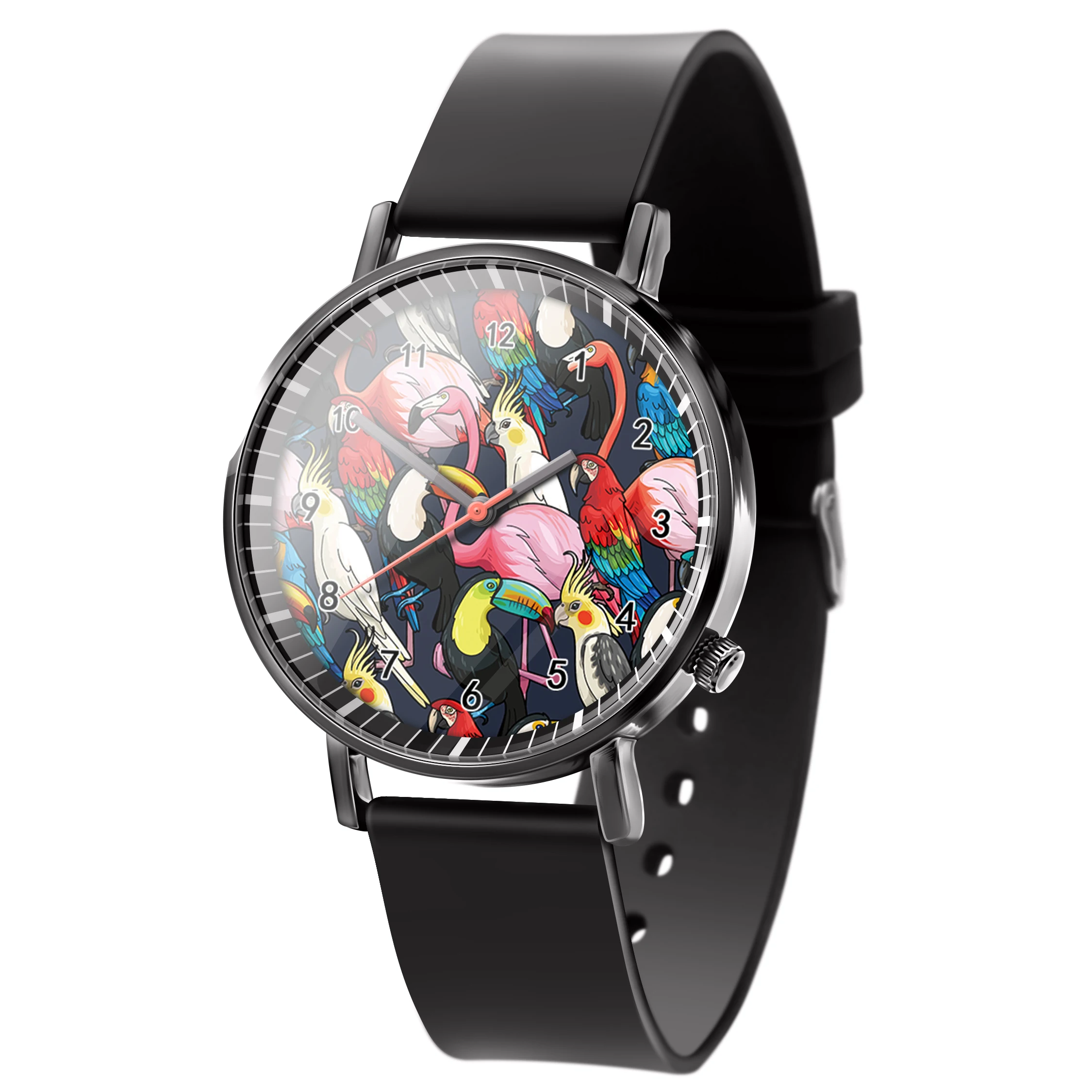 New  Trend Watch Fashion Tropical Plant  Bird Men&#39;s Ladies  Gift  Wrist Watch - £43.65 GBP