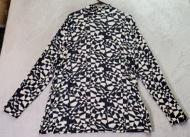 Ava &amp; Viv Shirt Top Womens Size 2X Black Geo Print Cotton Long Sleeve Mock Neck - £12.00 GBP