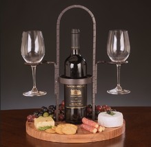 2-Glass Wine Caddy/Valet &amp; Appetizer Tray - £44.80 GBP