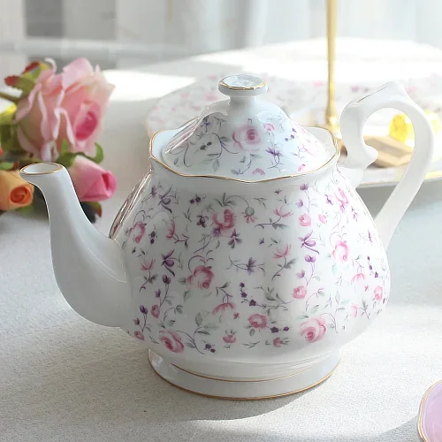 Bone China Coffee Cup Set Dessert Plate Sugar Bowl Cake Rack Milk Teapot... - $202.46