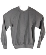 Fan Cloth Long Sleeve Fleece Crewneck Sweatshirt Mens Medium Gray Plain ... - $555.42 MXN