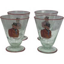 Charles Dickens Mr. Micawber Bubble Glass Cordial Wine Glasses Ever Expectant 4 - £27.95 GBP