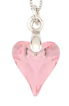 Heart Pendant Rose Pink Necklace 18 Inch Made With Genuine Swarovski® Crystals - £15.57 GBP