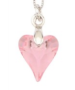 Heart Pendant Rose Pink Necklace 18 Inch Made With Genuine Swarovski® Cr... - $19.79