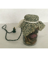 Vintage potpourri in jar with lights decorative country home decor cente... - $19.75