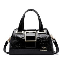 Fashion Luxury Designer Brand Women Handbag Crocodile Pattern Leather Shoulder B - £57.69 GBP