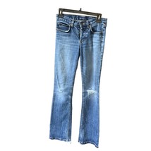 Earl Jeans Womens Size 25 Flare Jeans Busted Knee Buttonfly - £14.00 GBP