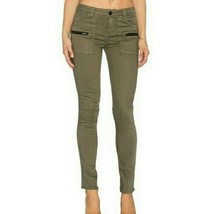 Sanctuary Womens 26 Olive Army Green Ace Utility Skinny Jeans Zipper Acc... - £17.95 GBP