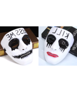 2 PCS White Halloween Mask Hand-painted Scary Full Face Hip Hop Dance Mask - €25,39 EUR