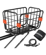 Rear Bike Rack With Basket For Bicycles, 165 Lbs Load &amp; 4 Gal - £50.01 GBP