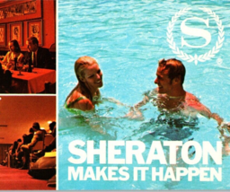 Vintage c1970s Sheraton Hotels Motor Inns Multi View Unposted Panorama Postcard - £7.81 GBP