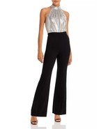 Black Halo 6881468 Genesis Halter Jumpsuit SZ 8 BlackSilver - $109.49