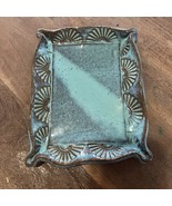 Studio Pottery Floral Stamped Wall Hanging Art Rectangle 7”x5.25” Signed -l - $24.61 CAD