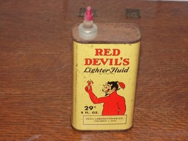 Vintage Red Devil’s Lighter Fluid Empty 8 Ounce Can - $39.60
