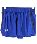 Under Armour Running Split Shorts Womens Lined Blue Size Medium Drawstring - $24.58 CAD