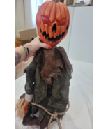 Halloween Shaking Scarecrow Pumpkin 53&quot; Hanging New No Lights Outside Decor - $13.69 CAD