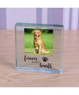 Dog or Cat Memorial Forever In Our Hearts Personalised Photo Engraved Gl... - £11.21 GBP