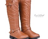 Twisted Amira Women&#39;s Zipper Knee High Boots, Wide Calf Low Heel Size 9 - $39.59