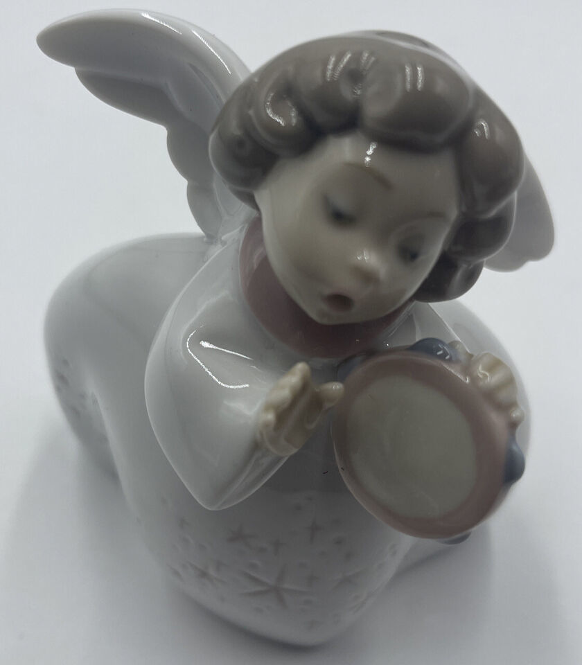 Primary image for Lladro 6530 Little Angel With Tamborine 1997 Retired 2005 H5in 13cm