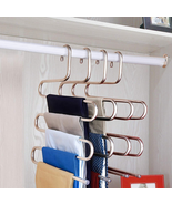 S-Type Stainless Steel Pants Hangers 3Pcs Multi-Purpose Space Saving Sto... - £15.53 GBP