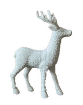 New Christmas Beaded Sequin Reindeer Figurine Tabletop Decor 13.5” White - £29.56 GBP