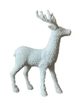 New Christmas Beaded Sequin Reindeer Figurine Tabletop Decor 13.5” White - £27.78 GBP