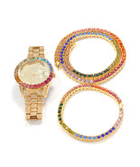 Hip hop alloy coloured diamond three piece set ins style netflix hundred - $188.09 MXN