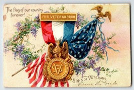 Memorial Decoration Day Postcard Flags Eagle Veterans Army Medal Tuck 1907 - £12.92 GBP