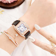 Women Fashion Tonneau Square Strap Quartz Watch, White, Red, Brown, Green, Black - £10.14 GBP+