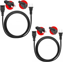 5 Core Premium Extension Cord AC 2 Prong Power Cord Cable 10 foot 2 Pieces - £14.38 GBP