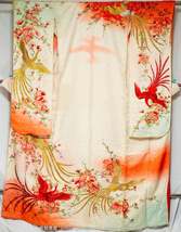 Kaga Yuzen Kakeshita - White, Pink, Red Wedding Kimono for Women - Embroidered R - £115.67 GBP