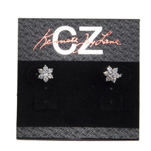 CZ by Kenneth Jay Lane Silver Flower Cluster Classic Stud Earrings KE433 NWT - £34.65 GBP