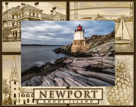 Newport Rhode Island Laser Engraved Wood Picture Frame Landscape (8 x 10)  - $52.99