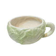Vintage Ceramic Cabbage 3D Soup or Coffee Mug Bowl Green 3 x 5&quot; - £10.48 GBP