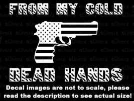 From My Cold Dead Hands Pistol US Flag Silhouette Decal USA Made US Seller 2A - £5.27 GBP+