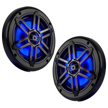 Power Acoustik Marine 6.5&quot; 2-Way Speakers with Blue LED White &amp; Black Grills - £105.11 GBP